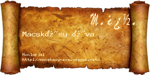 Macskásy Éva névjegykártya