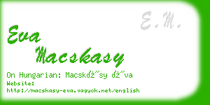 eva macskasy business card